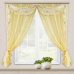 Готовые шторы Комплект для кухни Легкость светло-желтый