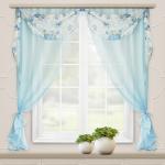 Готовые шторы Комплект для кухни Легкость голубой