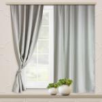 Комплект портьер для кухни Блэкаут ”Матовый” серый 135*180*2 шт.