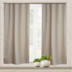 Комплект портьер для кухни Жаккард Ромбы светлое золото 135*180*2 шт.