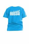 *Футболка детская Россия бирюза