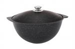 Казан для плова 6л со стекл. крышкой АП (темный мрамор)