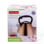 0651A Kamille Чайник 3л из нержавеющей стали со свистком и черной бакелитовой ручкой (бронзовый)