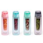 2303 Kamille Бутылка спортивная для воды 660ml из пластика (тритан) (зеленый, черный, розовый, голубой)