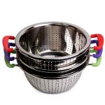 4358 Kamille Дуршлаг O24 см с двумя силиконовыми ручками из нержавеющей стали