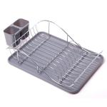 0761B Kamille Сушилка для посуды 52*32*13 из хромированной стали с поддоном (серый)