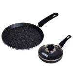 0615MR Kamille Набор сковорода блинная O22см и сковорода O14см из алюминия с крышкой и мраморным покрытием