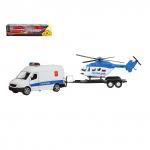 Машинка "GERMANY PANEL VAN" с вертолётом, полиция 1:36. Арт.33998