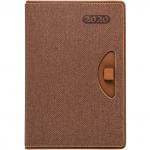 Ежедневник Bern датиров., 2020, ф. А5, кожзам, лин, перф.угла, ляссе, 336с, коричневый