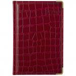 Ежедневник CROCO, датир., 2020, ф.А5, кожзам, лин., перф.угла, ляссе,336с., метал.уголки, красный