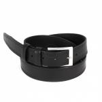 Ремень 35 мм BLACK TORTOISE взрослый 0130380201 ДЛИННЫЙ  (от 130 до 160см)  глад+ 2строчки,  черный 197321