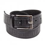 Ремень 25мм L&L детский натуральная кожа Д 2502 (длина 72-85см),  тиснение,  черный 182357