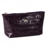 Косметичка Premier-F-92 натуральная кожа (1 отдел),  баклажан крокодил (67)  186888