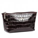 Косметичка Premier-F-92 натуральная кожа (1 отдел),  коричневый тем.крок (83)  184961