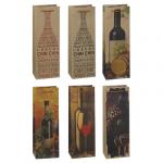 Пакет подарочный бумажный, крафт, 12х35х9 см, 6 дизайнов