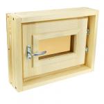 Оконный блок деревянный 30х40х10 см, тонированное двойное стекло, сосна (Россия)