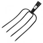 Вилы навозные, 4-х рогие 17х28 см "Выкса", без черенка, с круглыми рогами, тулейка д4 см, h12 см (Россия)