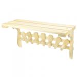 Вешалка настенная деревянная "Гармония" 58х20х30 см, с полкой, 7крючков, липа (Россия)