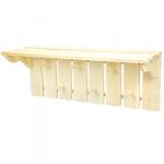 Вешалка настенная деревянная 65х21х24 см, полка, 6 крючков, для шапок, липа (Россия)