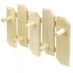 Вешалка-планка деревянная "Модуль" 40х28х9 см, 5 крючков, липа (Россия)