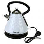 "Fortune Candy" Чайник электрический 1,7л, h26,5 см, корпус из нержавеющей стали, эмаль матовая - цвет белый, подошва пластмассовая "Marado", в коробке (Китай)