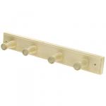 Вешалка-планка деревянная "Пустячок" 35х5х7 см, 4 крючка, липа (Россия)