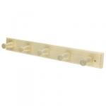 Вешалка-планка деревянная "Пустячок" 40х5х7 см, 5 крючка, липа (Россия)