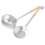 Ковш алюминиевый для бани набор 2 шт.: 0,3л - д 16 см, h6 см, 1,5л - д 17 см, h7 см, ручки по 34 см (Россия)