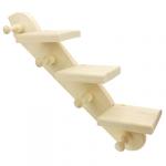 Полка деревянная "Лесенка" 45х13х11 см, 4 крючка, липа (Россия)