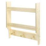 Вешалка настенная деревянная "Ассорти" 45х38х8 см, 2 планки, 3 крючка, липа (Россия)