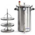 Автоклав, для домашнего консервирования "Дымка 2.0" 23 л, д  25 см, h 53 см, s 1,5мм, вместимость 15 банок по 0,5 л, кассеты, для банок - 3 шт., клапан сброса, давления, жидкостный термометр, датчик, давления, сливной кран, шланг ПВХ, д  8см 1м (Россия)