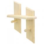 Полка деревянная "Дуэт" 25х24х9 см, 2 крючка, липа (Россия)