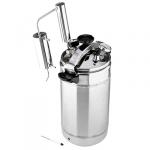 Автоклав-стерилизатор "Домашний погребок" 22л д25 см, h55 см из нержавеющей стали, с манометром и клапаном сброса избыточного давления + надстройка "Классик" для самогоноварения (Россия)