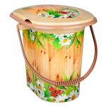 Акция5% Ведро-туалет пластмассовое "Летний день" 17л, 40х36х38см (Россия)