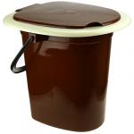 Ведро-туалет пластмассовое 16л 38х33х36 см, коричнево-бежевый (Россия)