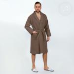 Халат запашной с воротником (коричневый)