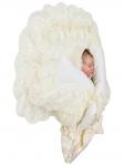 Зимний Конверт-одеяло на выписку "Милан" (молочный с молочным кружевом)