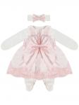 Комплект на выписку "Принцесса" АТЛАС комбинезон и платье (нежно розовое с розовым кружевом)