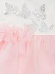 Комплект на выписку "Бабочка" комбинезон и платье (молочное с розовой юбкой)