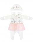 Комплект на выписку "Бабочка" Комбинезон со стразами и чепчик
