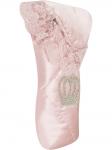 Летний конверт-одеяло на выписку "Империя" утренняя роза с розовым кружевом и большой короной на липучке