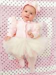 Комплект на выписку "Luxury" Комбинезон с юбочкой и чепчик (розовый)