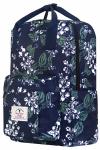 9021 Сумка-рюкзак Белые соцветья в полночь 38х14х28 см