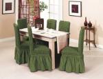 Чехлы на стулья DO&CO 6 пр., 100% ПЭ,оливковый