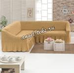 Чехол для мягкой мебели DO&CO 1 пр.,на угловой диван, 100% ПЭ, медовый