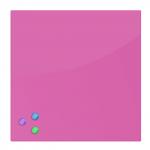 Доска магнитно-маркерная стеклянная (45х45 см), 3 магнита, РОЗОВАЯ, BRAUBERG, 236742