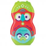 Точилка MAPED "Loopy Fancy", со стирательной резинкой, с контейнером, корпус ассорти, 049131