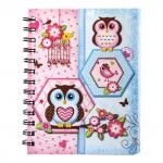 Блокнот А5 (130х175мм), 80л, спираль, твердый, линия, клапан, BRAUBERG, Умные совята, 128437