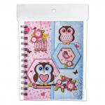 Блокнот А5 (130х175мм), 80л, спираль, твердый, линия, клапан, BRAUBERG, Умные совята, 128437