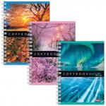 Блокнот МАЛЫЙ ФОРМАТ (105х145мм) А6, 140л, гребень, картон, HATBER, Пейзажи, 140ЗК6B1гр